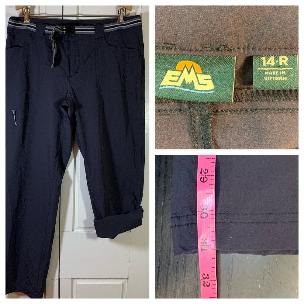 EMS Womens 14R Gray Nylon Stretch Cargo Hiking Pants Outdoor Adventure Gorpore